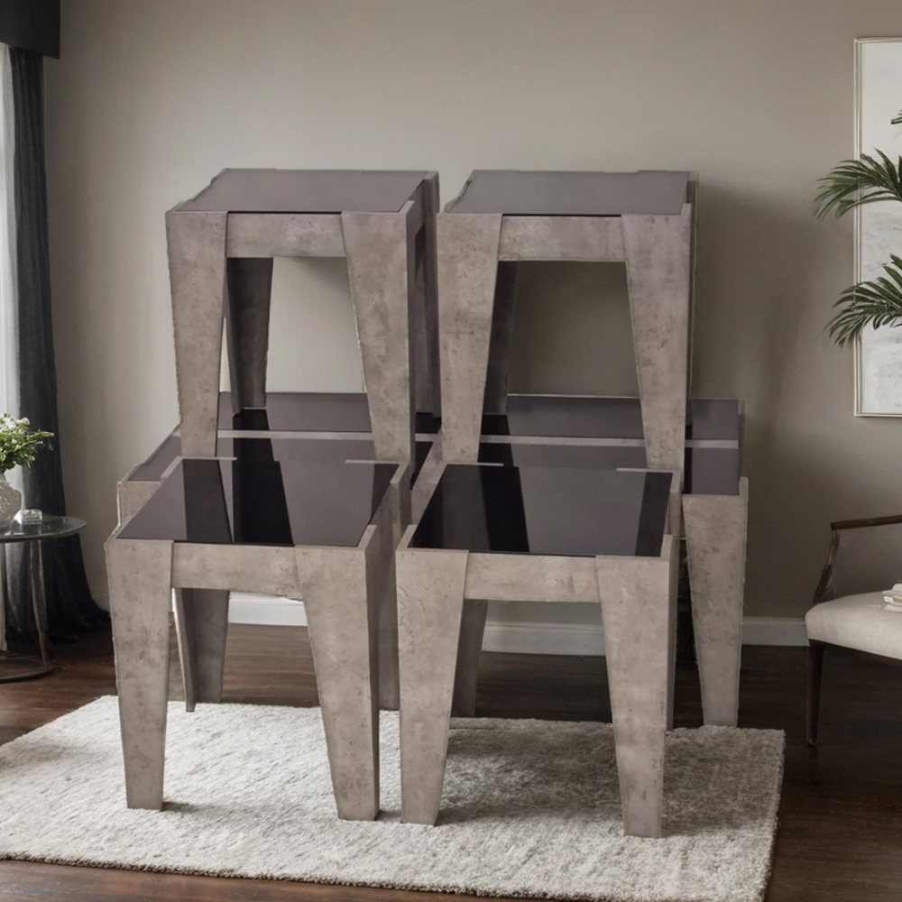  طقم طاولات شاي زجاج 5 قطع 