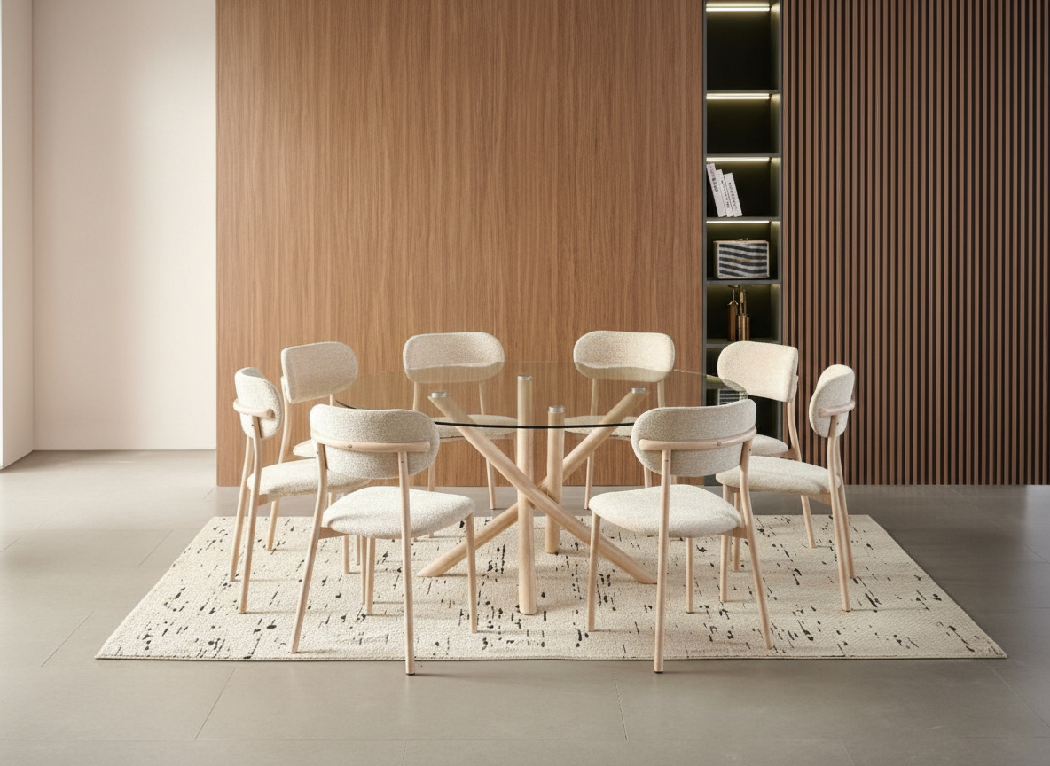  طاولات طعام دائري 8كراسي بتصميم عصري 