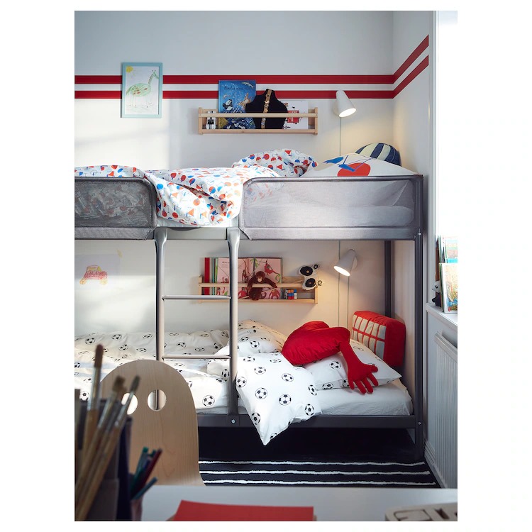  إطار سرير بطابقين., رمادي غامق, ‎90x200 سم‏ 