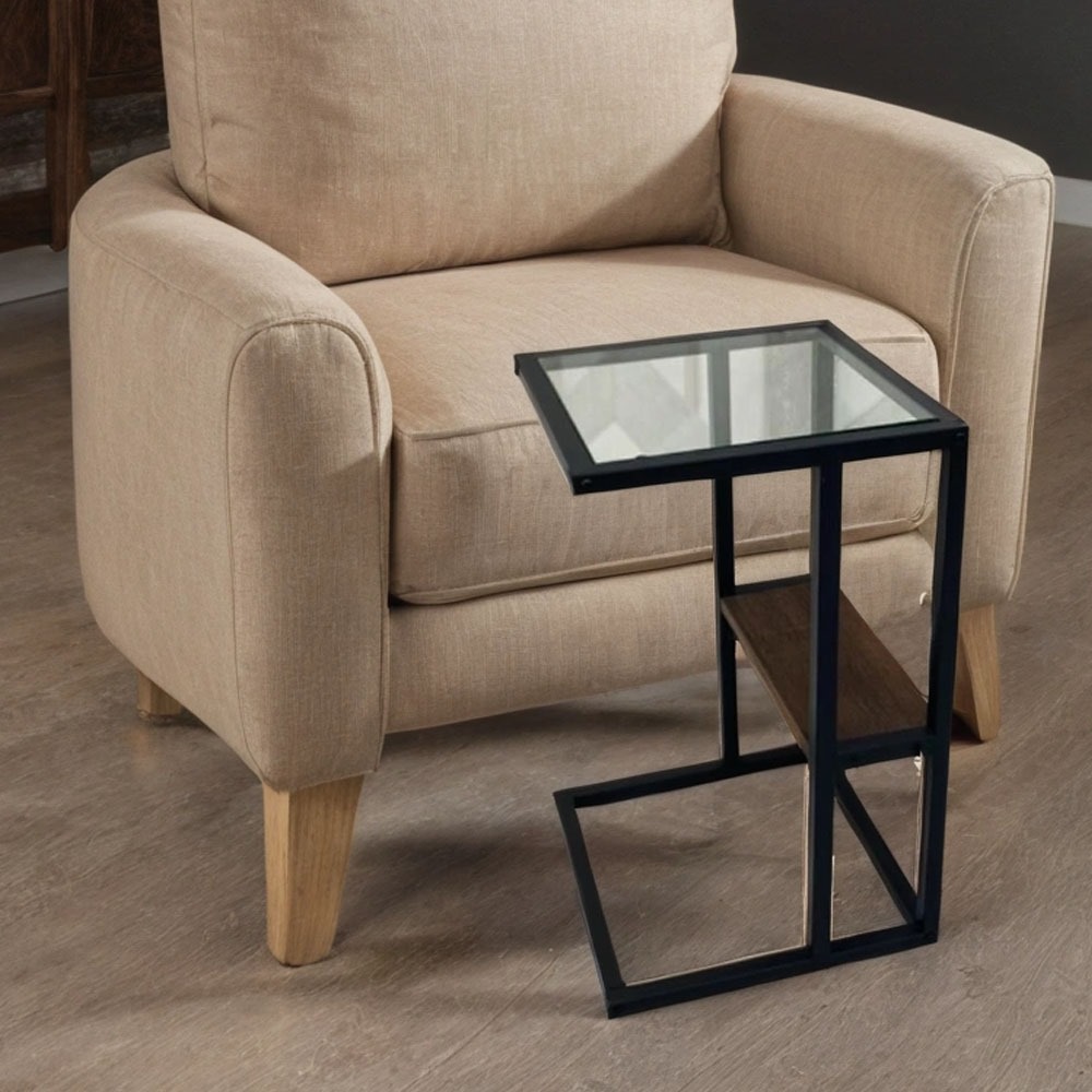  طاولة خدمة زجاج مفرد مقاس 35×35 سم 