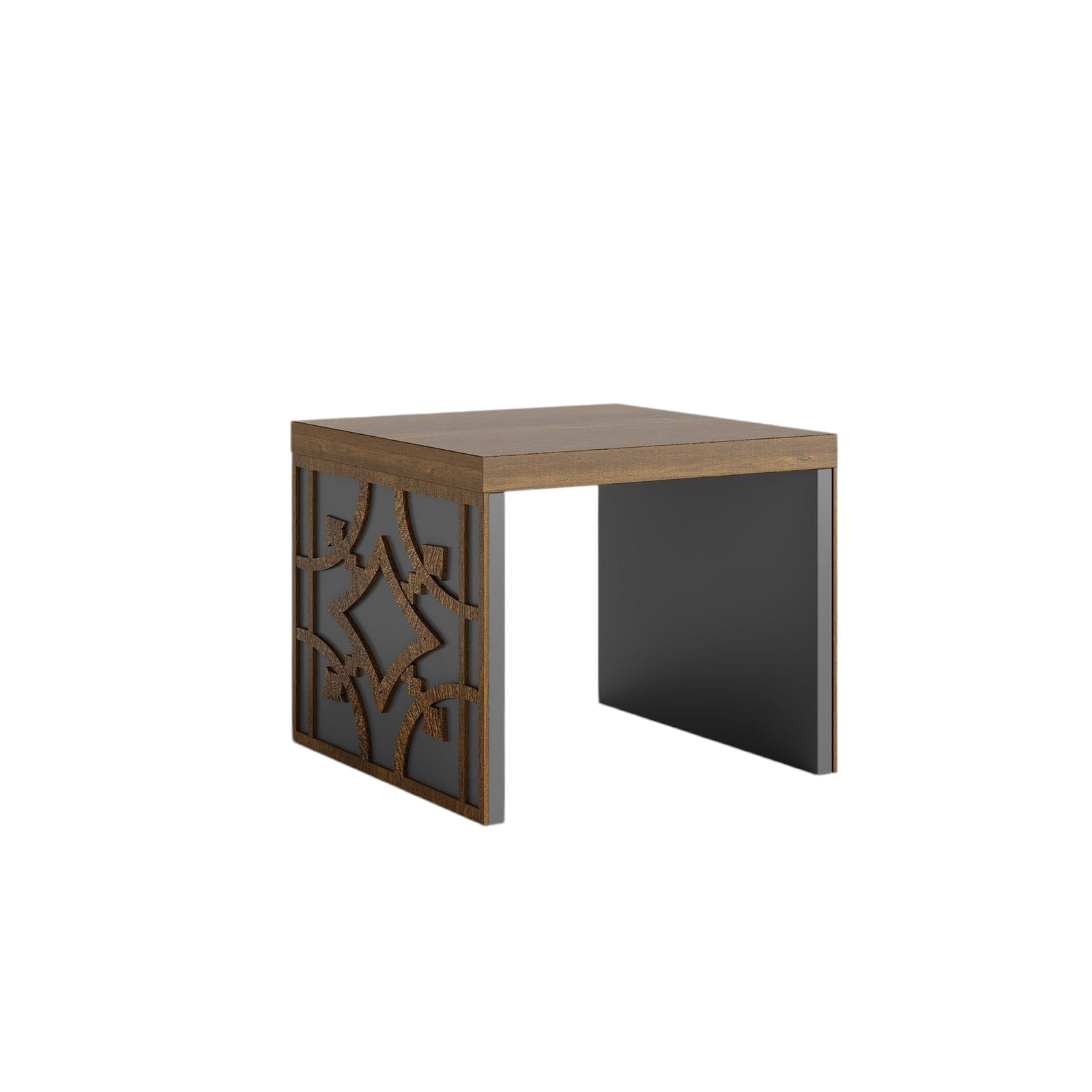  طاوله شاى مكتبيه بنى+رمادى 45×60×60 سم  