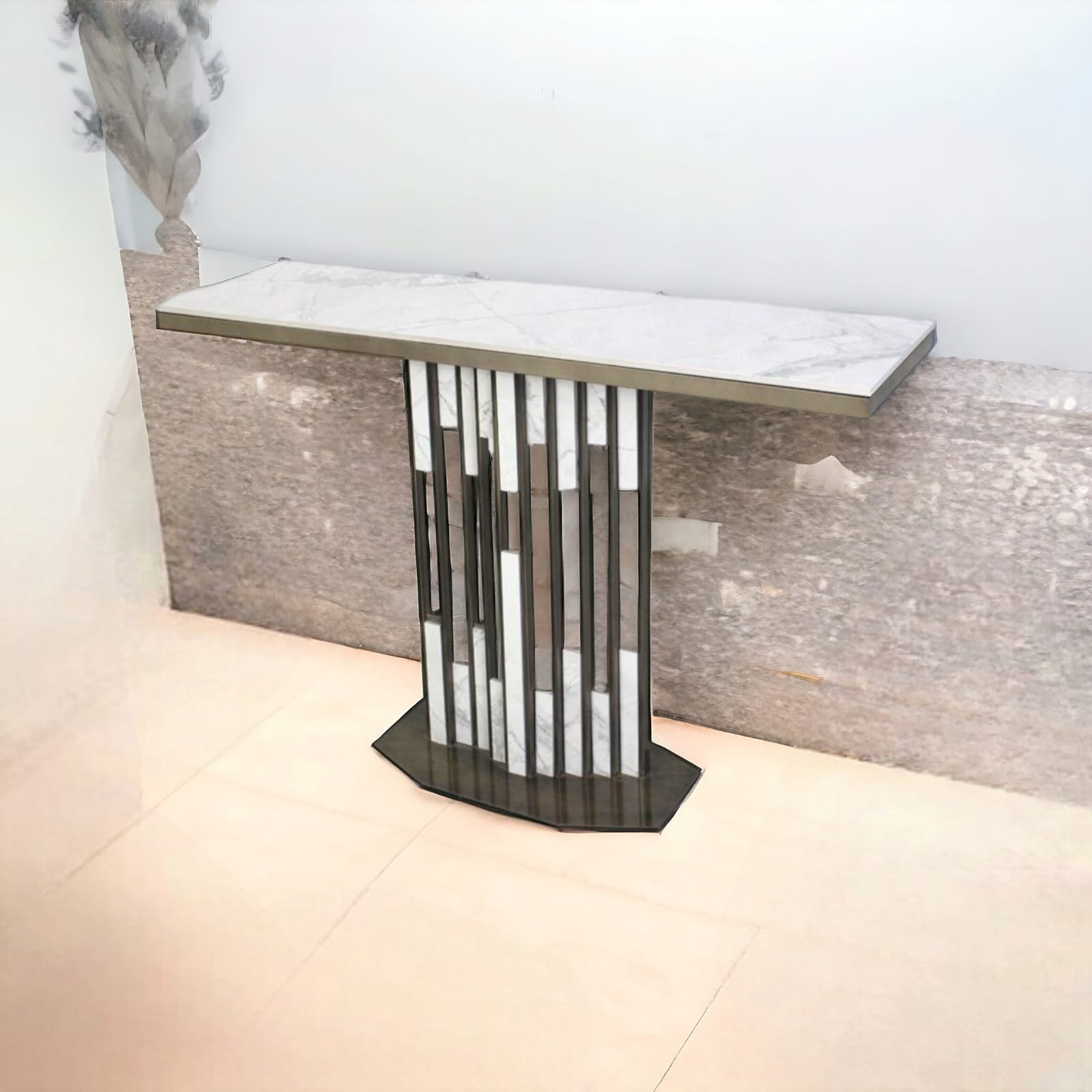  مدخل فاخر سطح رخام 140x40x80 سم 