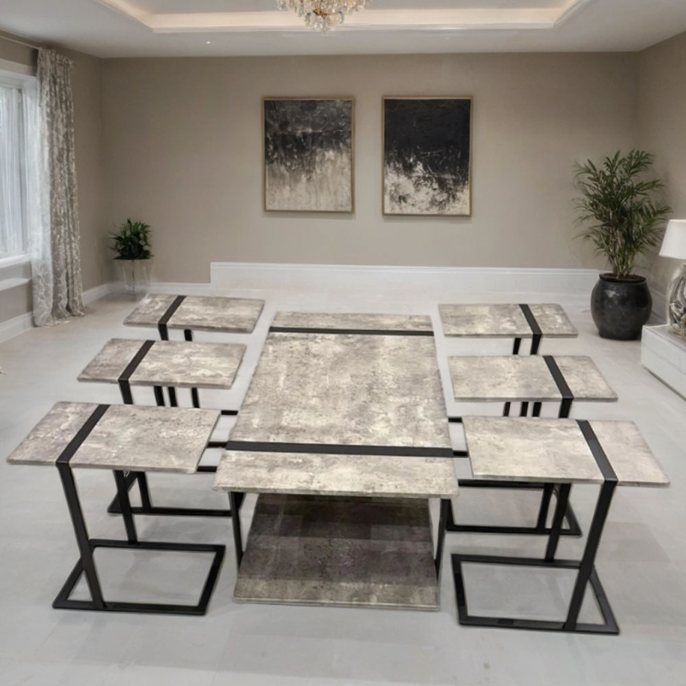  طقم طاولات شاي خشب 7 قطع 