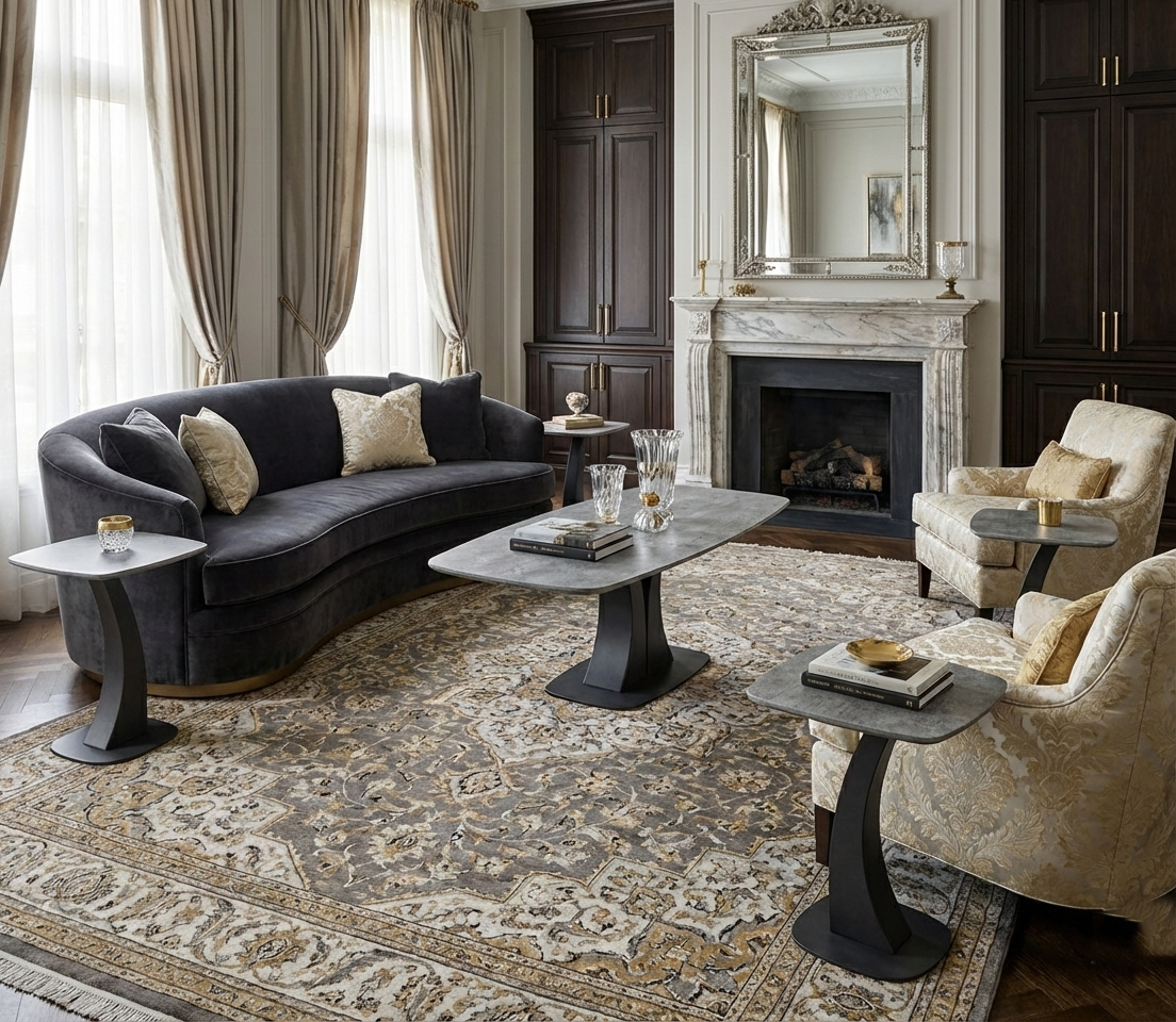  طقم طاولات خشب 4+1 بتصميم حديث 