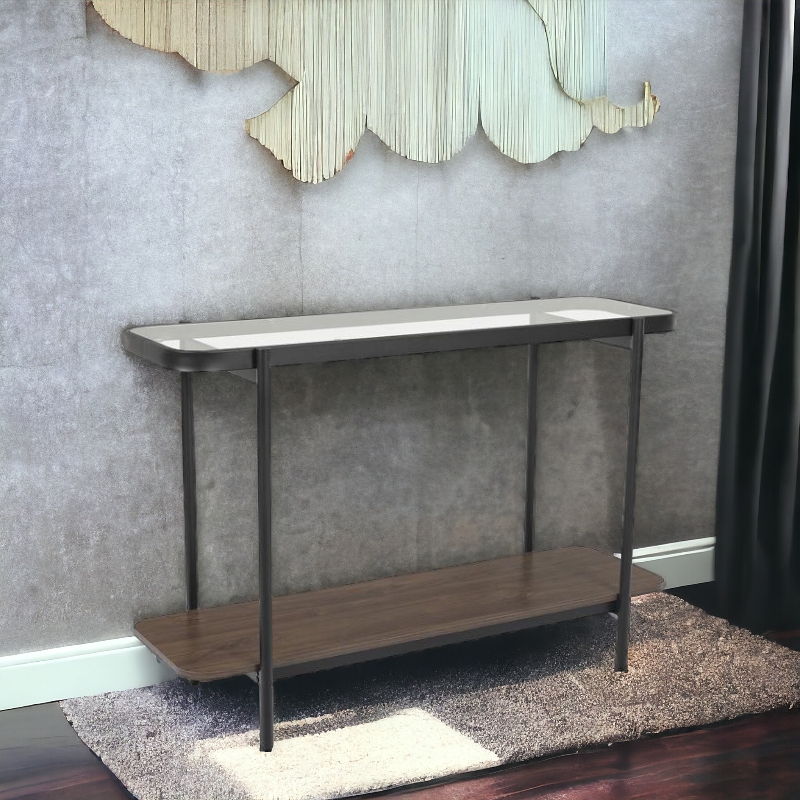    كونسول  استقبال زجاج خشب  76x120x40سم 