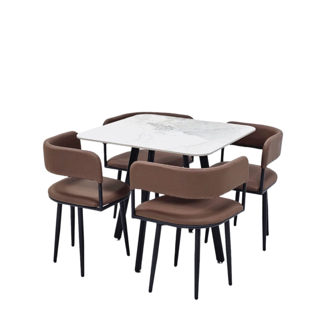  طاولة طعام سيراميك 4 كراسي مقاس 74×80×80 سم 