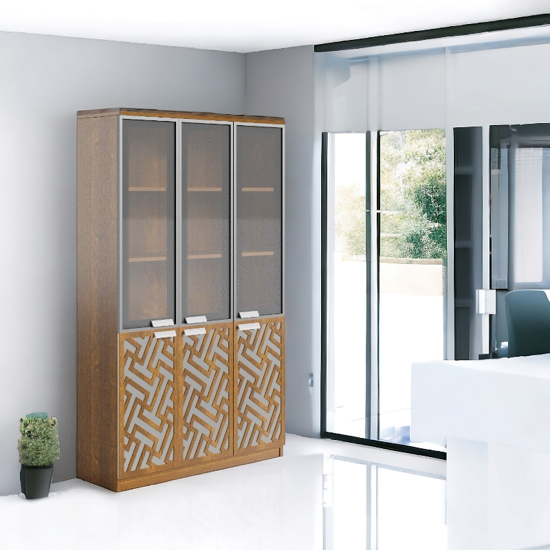   دولاب مكتبى خشبى بنى  40×120×200سم 