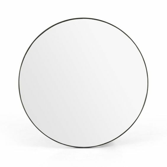  مراة حائط دائريه اطار اسود معدن100×100سم  