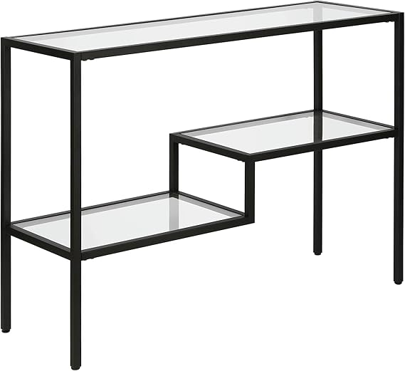  كونسول استقبال زجاج  اسود 130x80 سم  