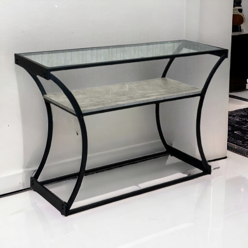   كونسول استقبال زجاج  خشب 120x85x40 
