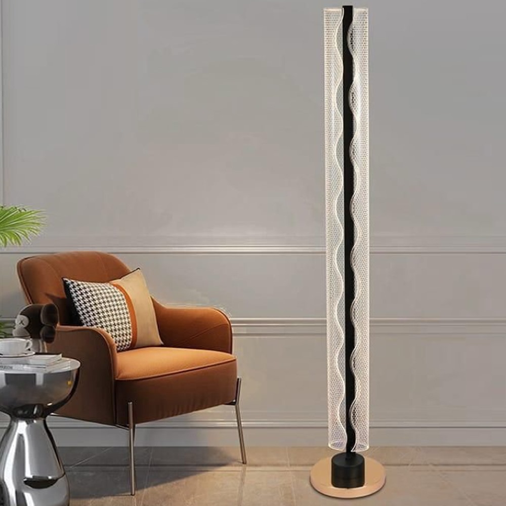  مصباح ارضي معدني طويل اسود LED 