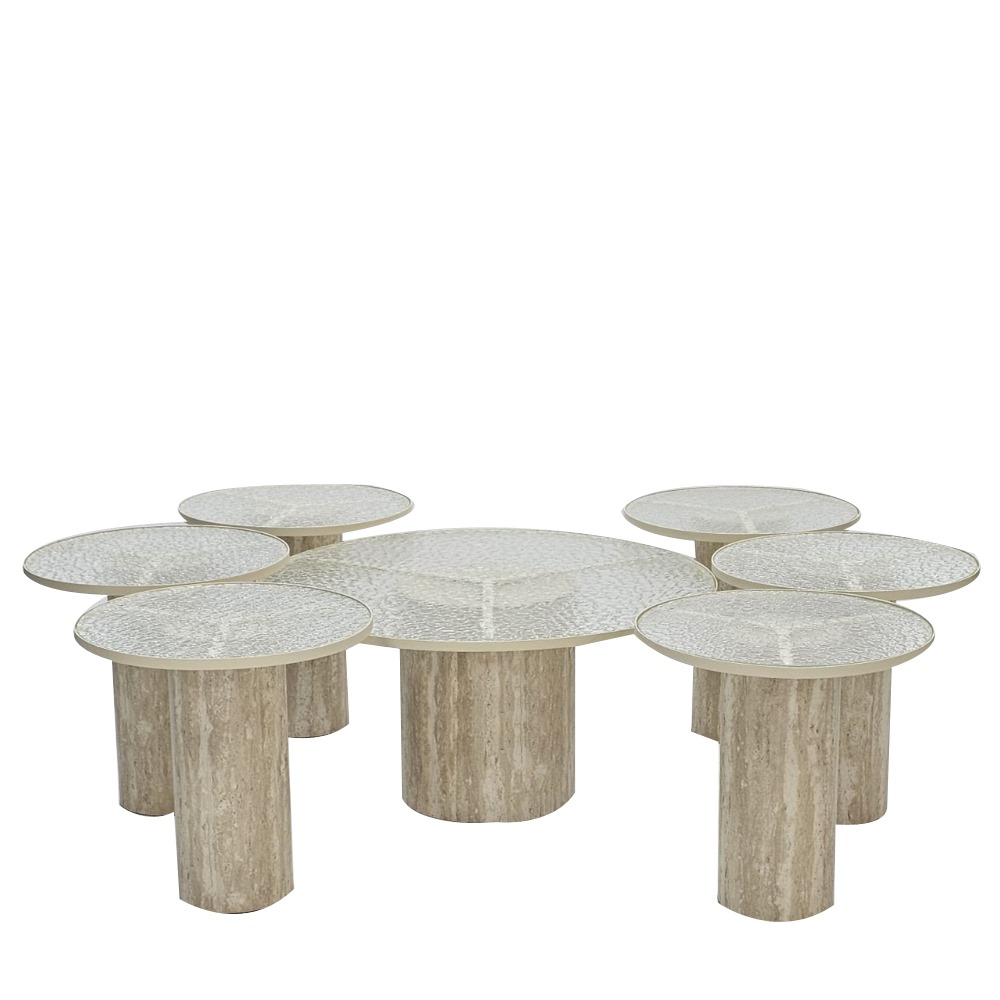  طقم طاولات شاي زجاج 7 قطع 