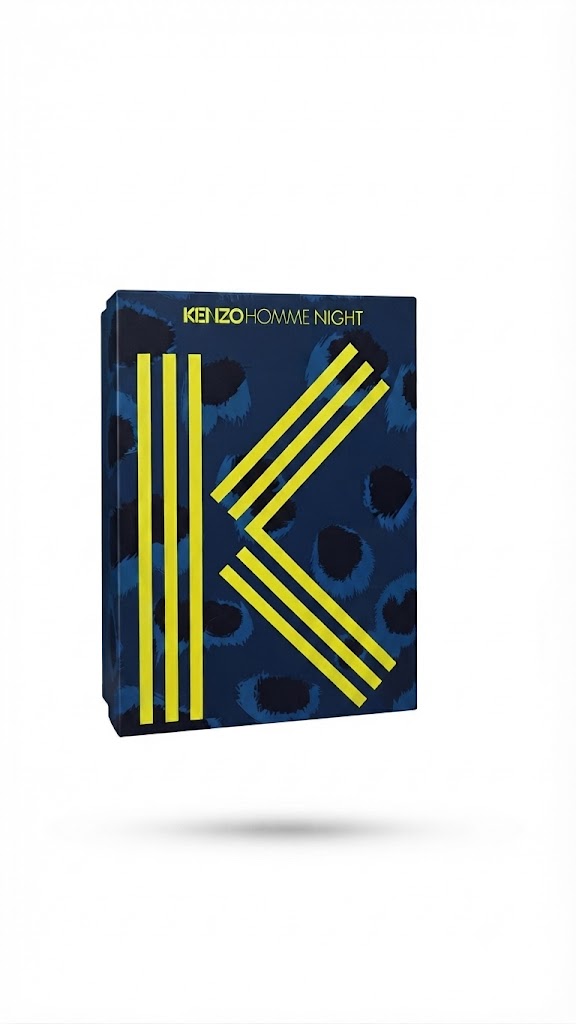 Premium Kenzo Homme Night gift set packaging box with iconic K branding.