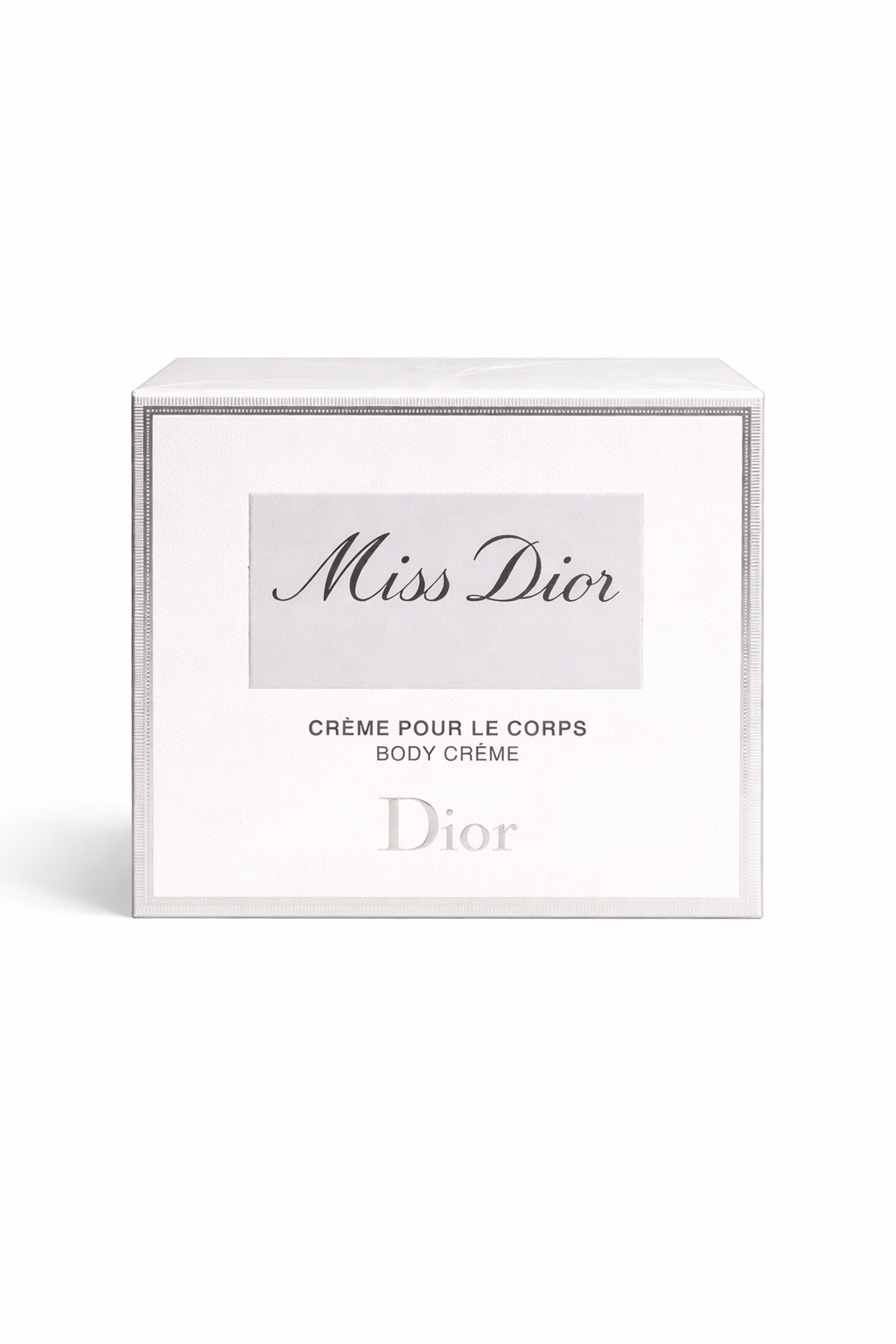 Miss Dior Body Cream 150ml by Dior in luxury glass jar witكريم الجسم ميس ديور 150 مل من ديور داخل عبوة زجاجية فاخرةh pink cream