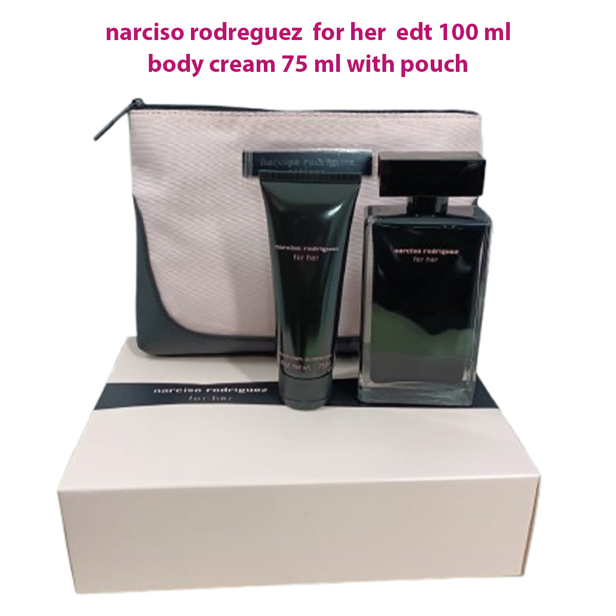 Narciso Rodriguez for Her Perfume Women 3pc Gift Set 100 Ml Edt