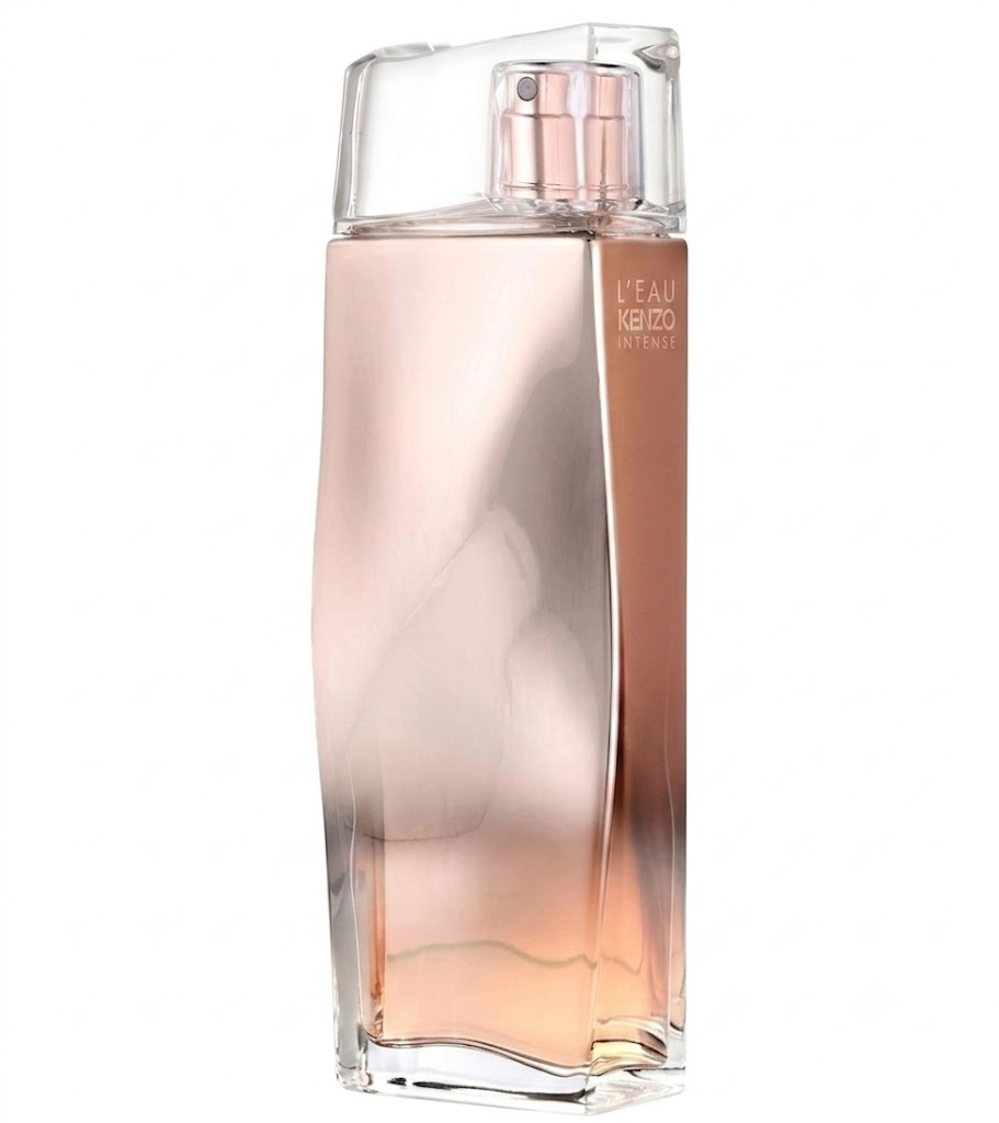 تصميم زجاجة عطر L'EAU KENZO INTENSE POUR FEMME أو دو بارفان ١٠٠ مل الأنيقة.