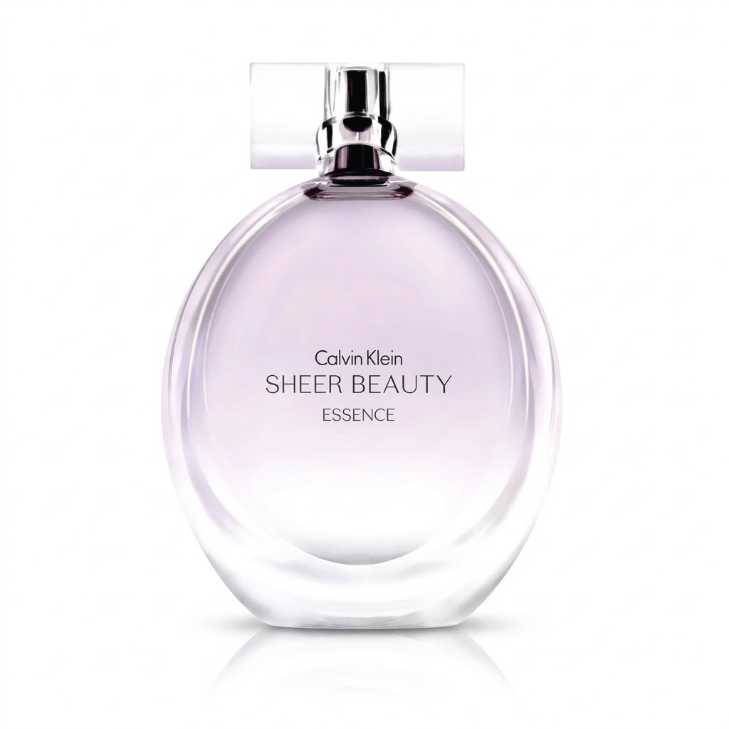 Calvin Klein Sheer Beauty Essence EDT 100ml bottle with retail box on a white background - Perfumes Garden