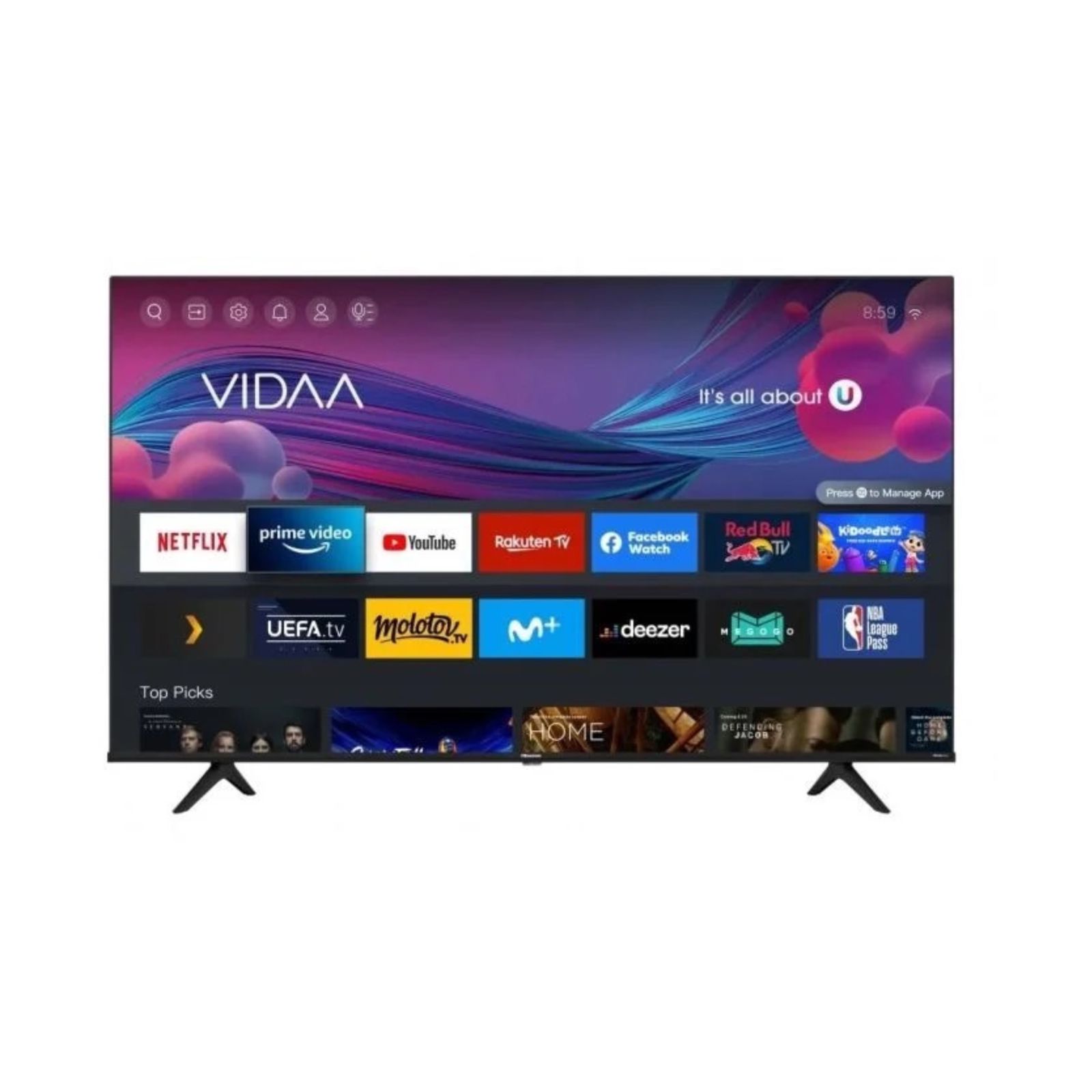 شاشة هايسنس مقاس 55 بوصة 4K نظام فيدا  