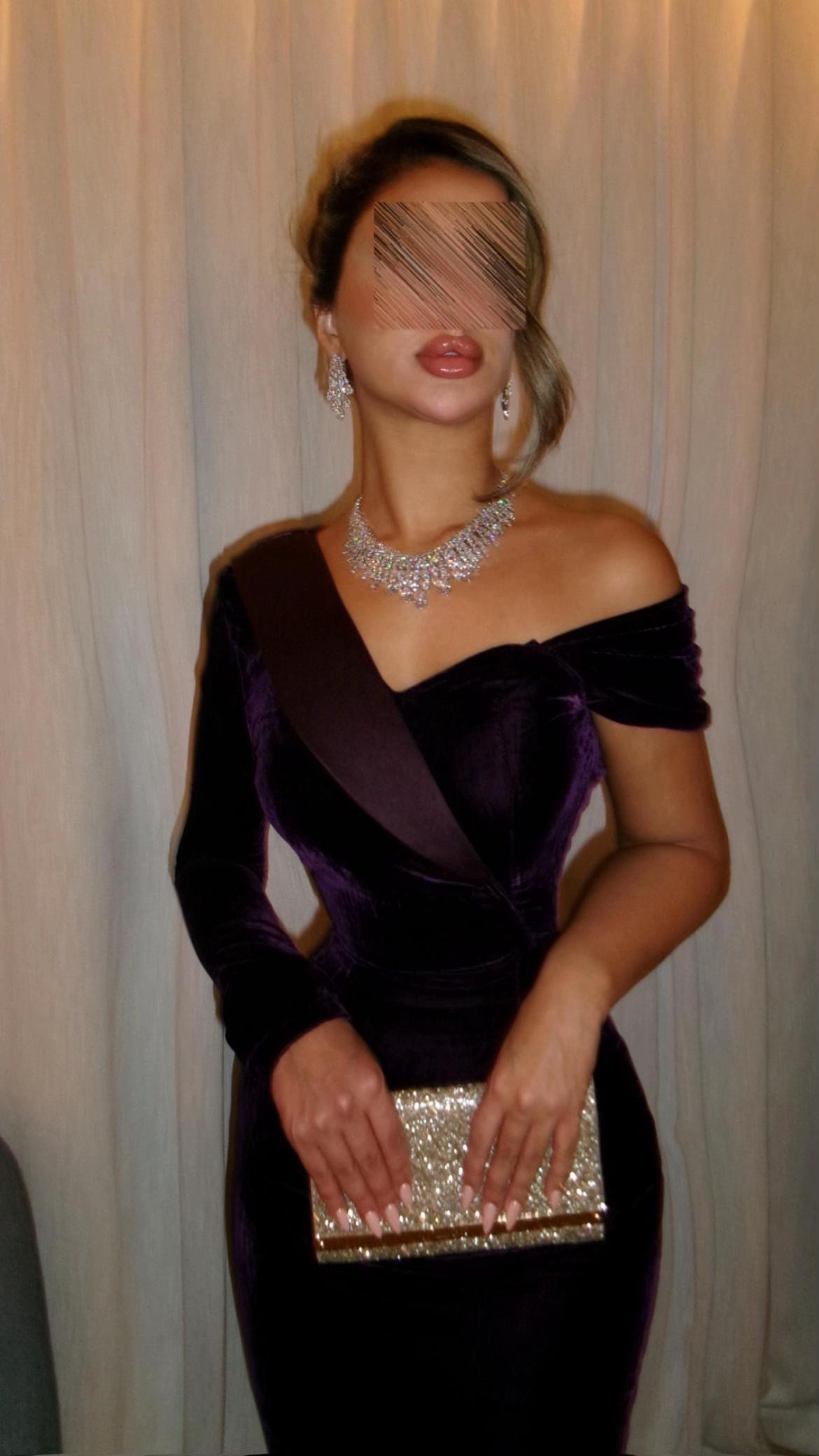 فستان سهرة شتوي باللون 💜