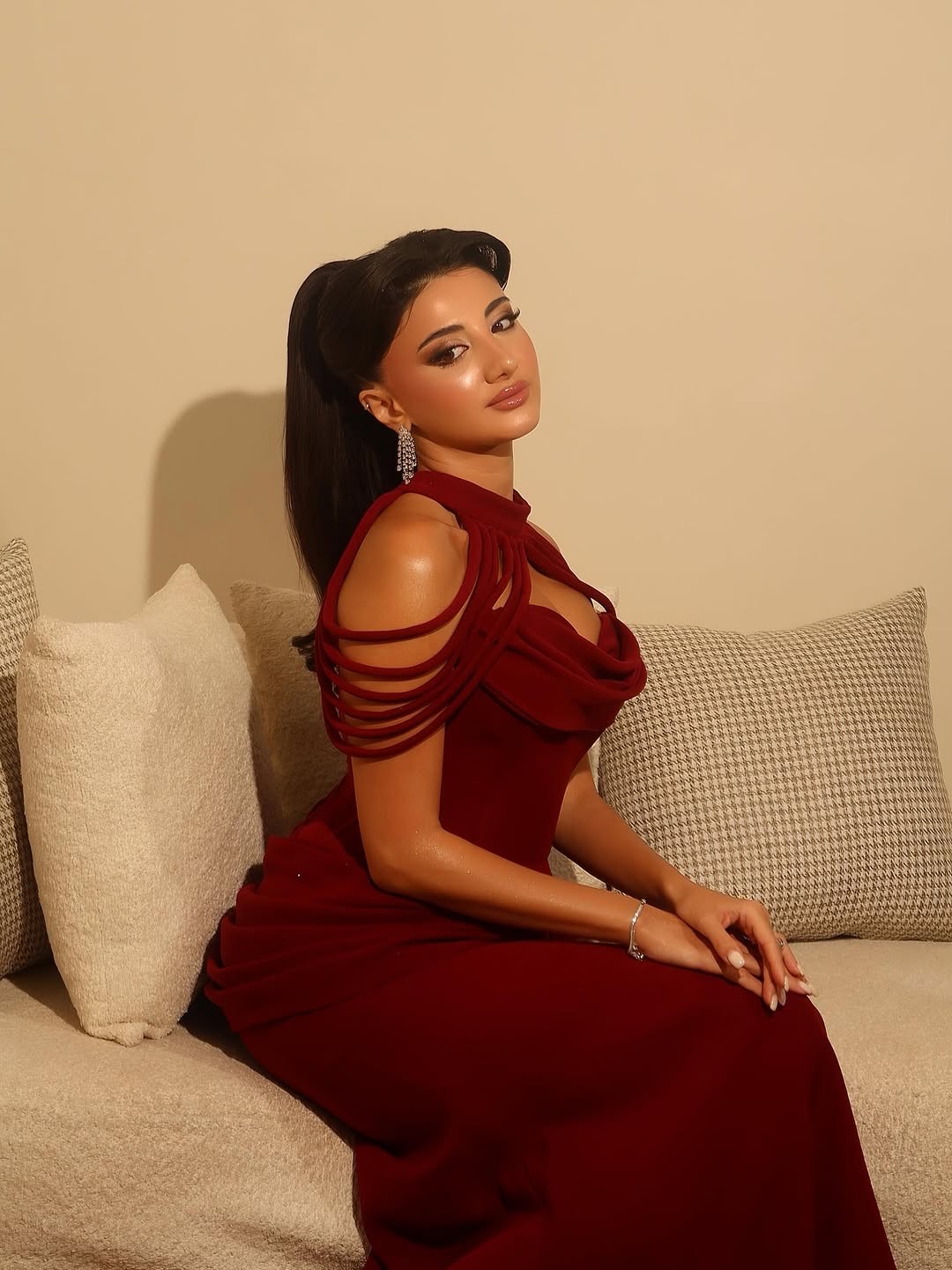 فستان مناسبات برغندي