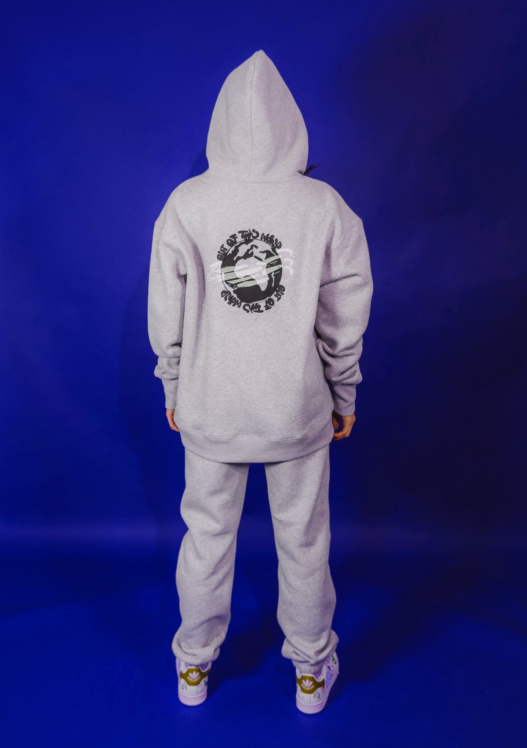 EMBROIDERED GHOSTS GREY PANTS