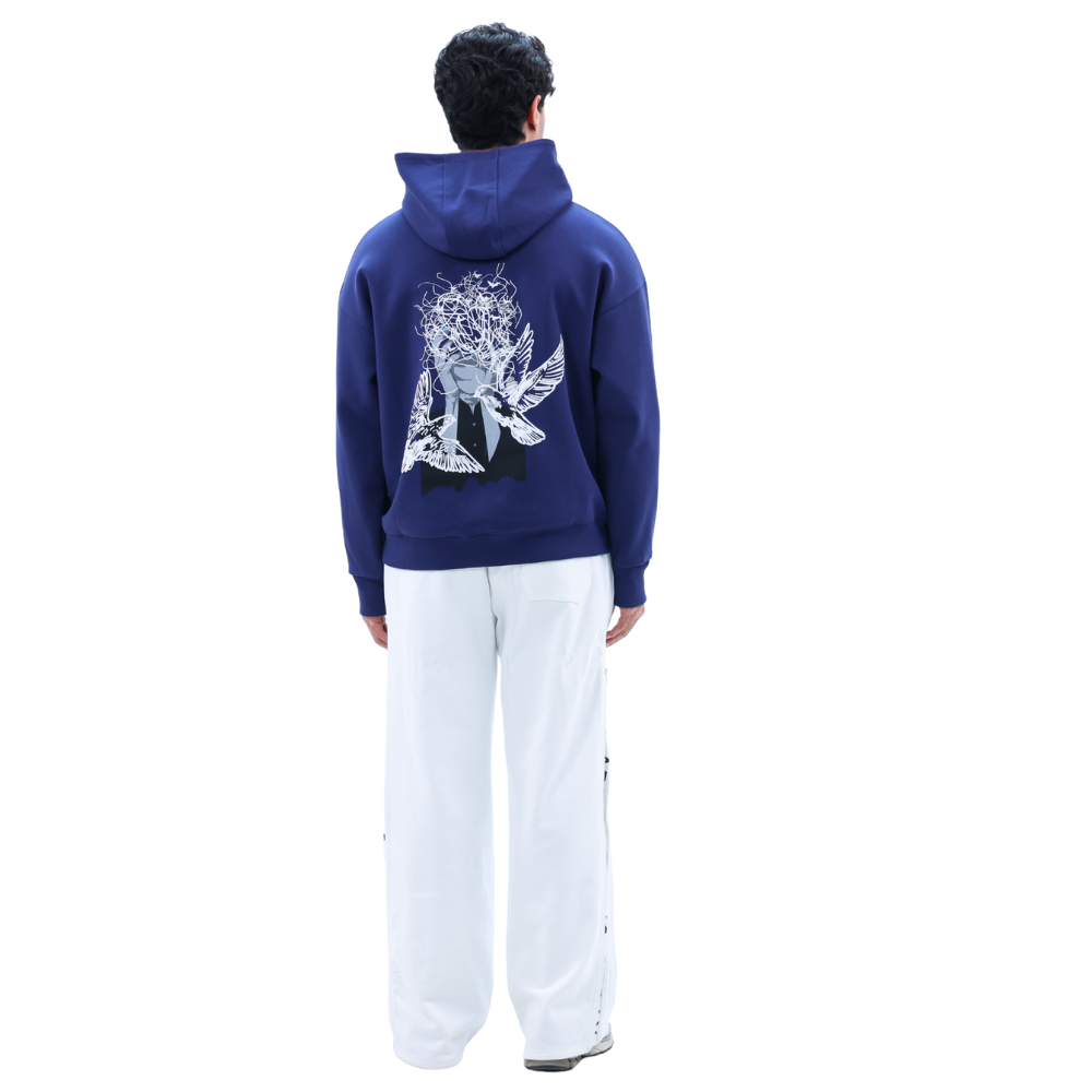 هودي ADDAX  هودي Midnight  هودي فاخر  هودي الهوية  premium hoodie  luxury streetwear  هودي تفاصيل فنية  هودي أزرق داكن  هودي للجنسين  ADDAX signature hoodie