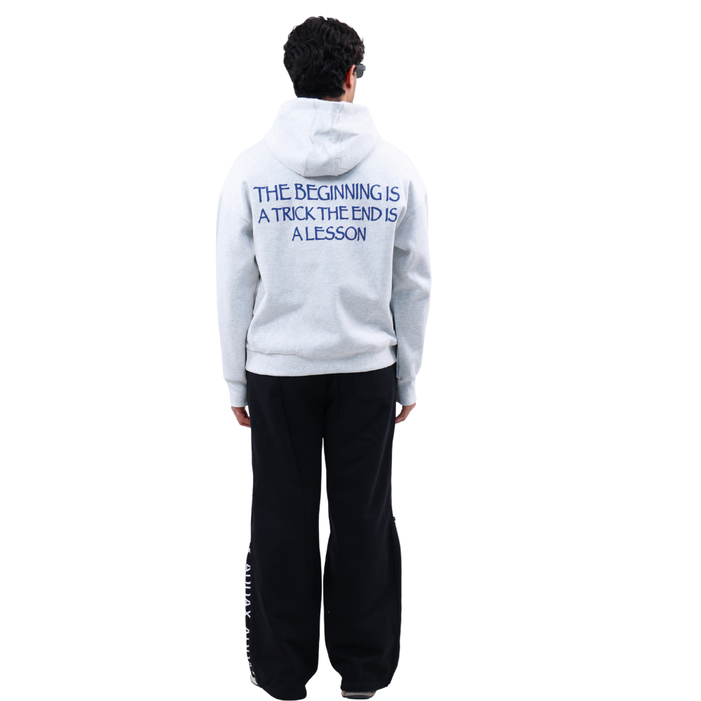 هودي رمادي  هودي ADDAX  هودي أوفرسايز  هودي برسالة خلفية  هودي شبابي  grey hoodie  message hoodie  هودي للجنسين  هودي ستريت ستايل  هودي جودة عالية  هودي رمادي عصري  هودي رمادي oversized