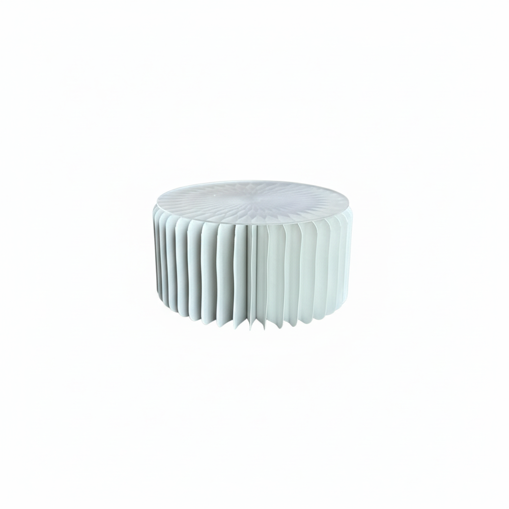 Set Of Grey Ribbed Cylindrical Base 