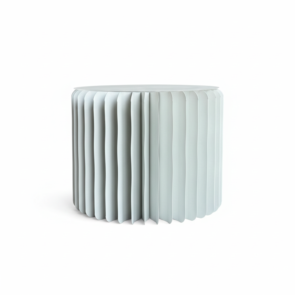  Set Of Grey Ribbed Cylindrical Base 
