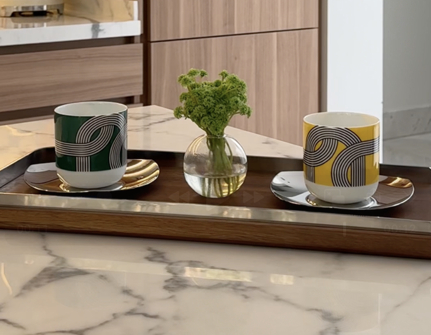  A SET OF TWO CERAMICS CUP AND SAUCER 