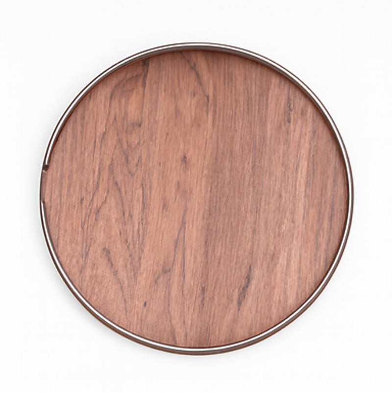  ROUND TRAY WITH ACACIA WOODEN  