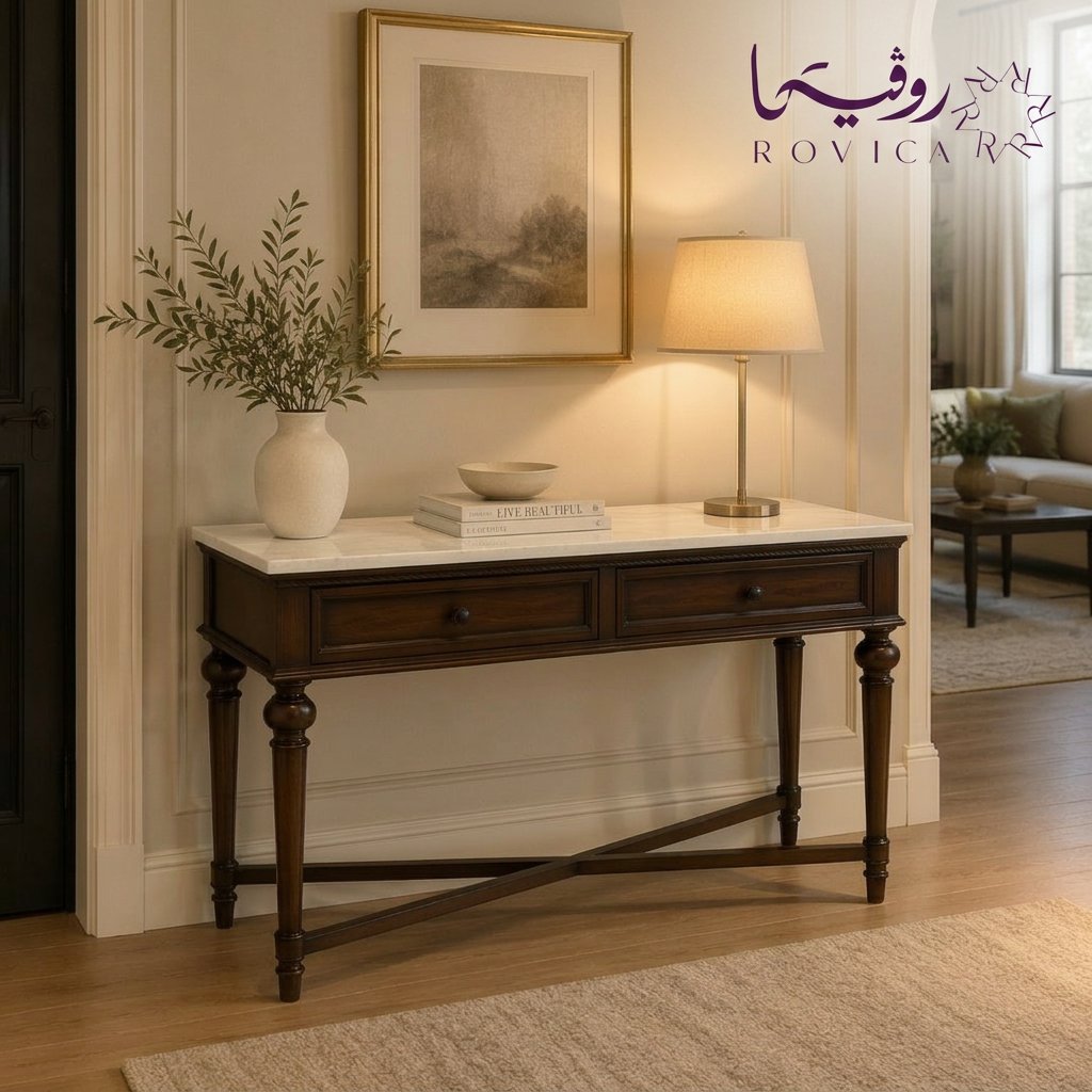 طاولة كونسول من Rovica داخل مدخل أو غرفة معيشة أنيقة.