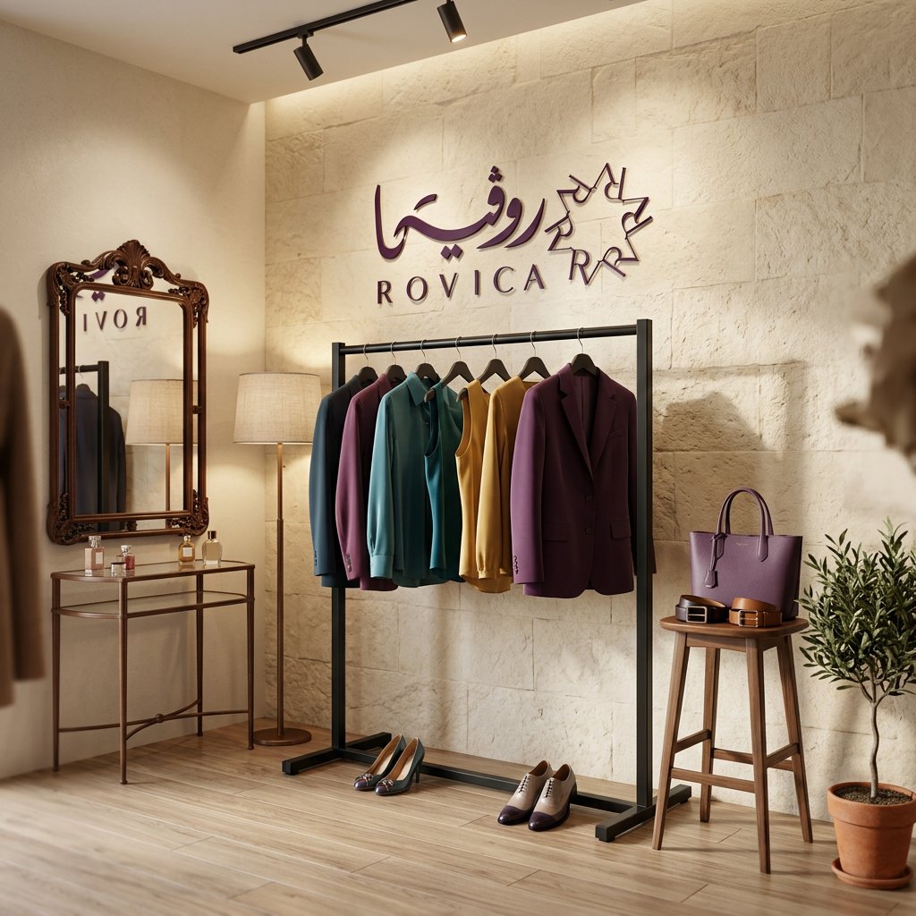 علاق ملابس معدني أسود من Rovica داخل غرفة ملابس عصرية لتنظيم الملابس.