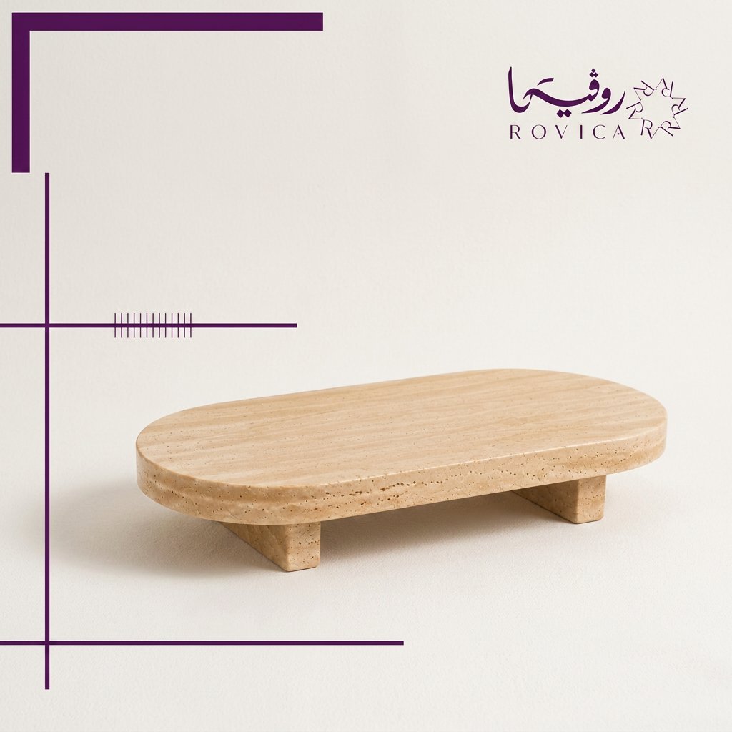 صينية رخامية ترافنتينو بخلفية بيضاء 