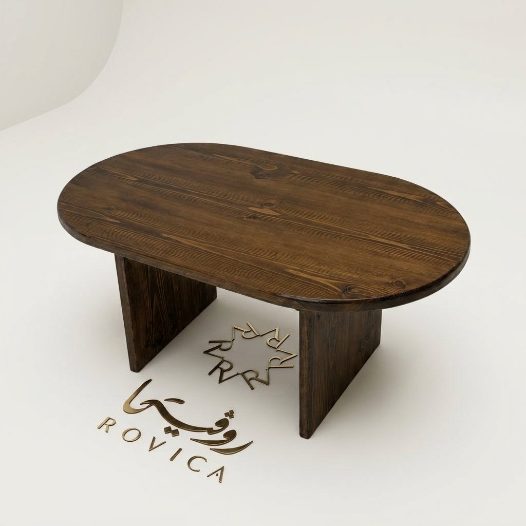 طاولة قهوة خشبية مودرن بتصميم بيضاوي من Rovica