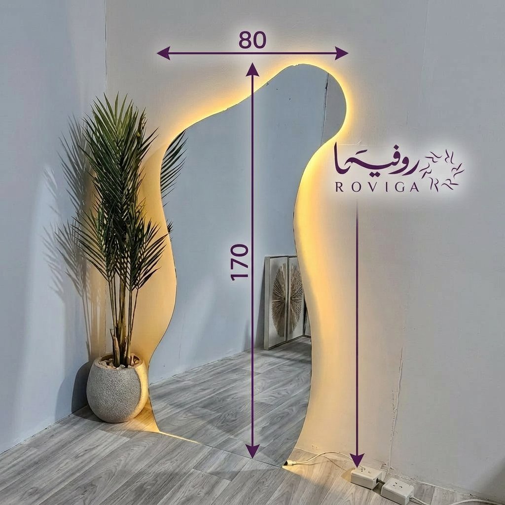 مقاسات مرآة LED مع إضاءة عصري وأنيق