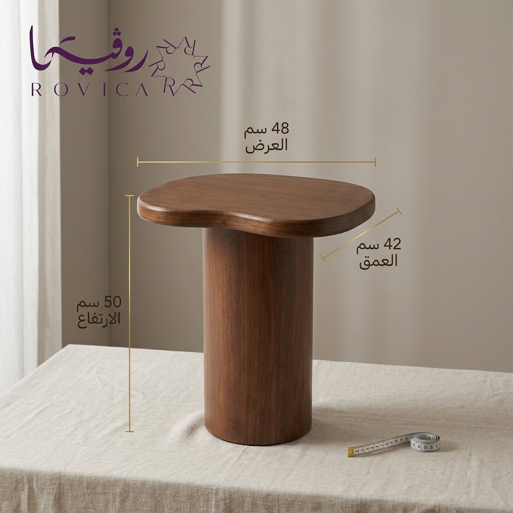 أبعاد طاولة خدمة خشبية منحوتة من Rovica