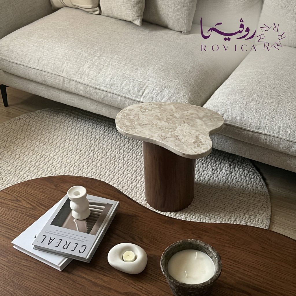 طاولة خدمة مودرن داخل غرفة معيشة أنيقة