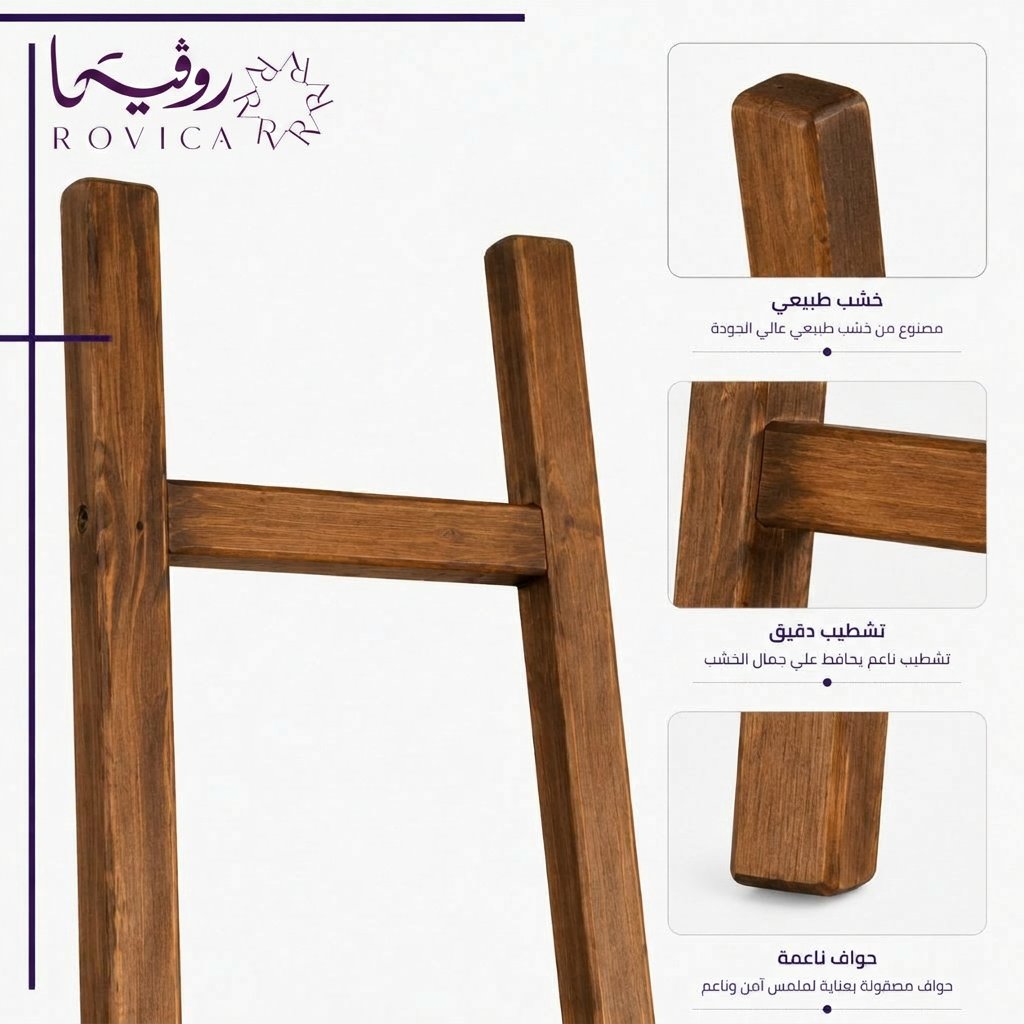 تفاصيل خشب السلم الطبيعي