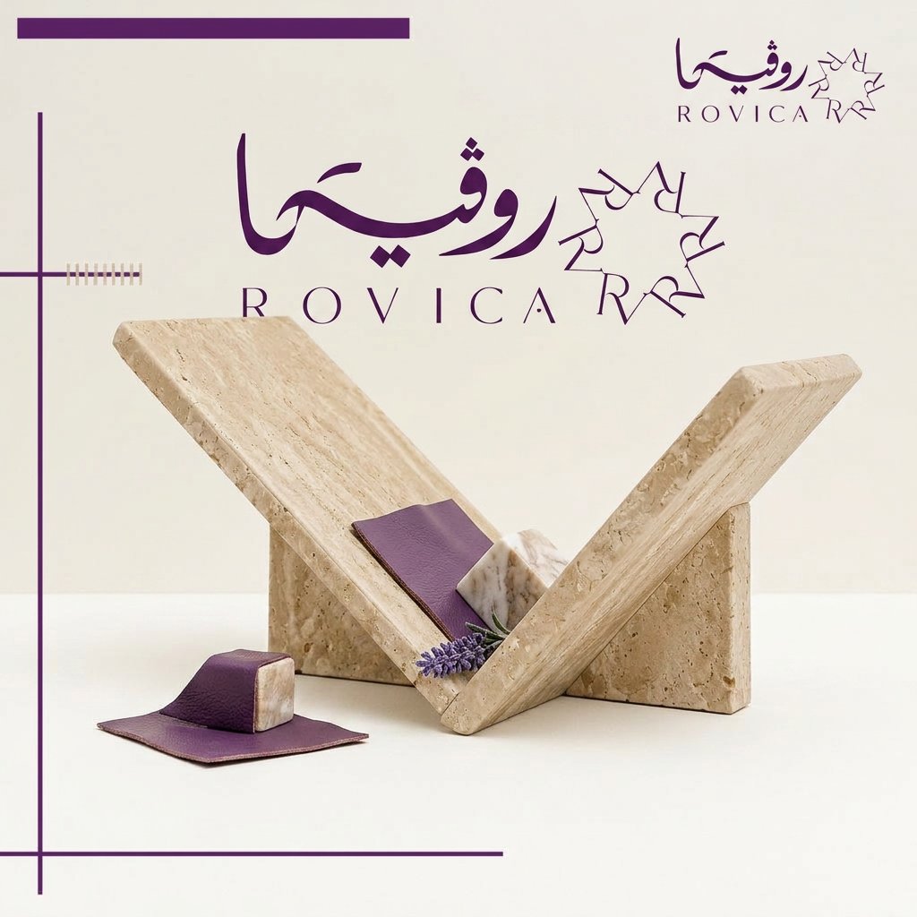  حامل كتب رخام ترافنتينو بخلفية بيضاء
