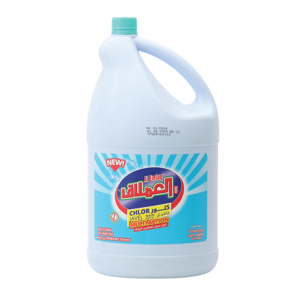 : Al-Emlaq Chlorine Bleach for White Clothes - Multipurpose Cleaner and Disinfectant - 1L & 3.78L