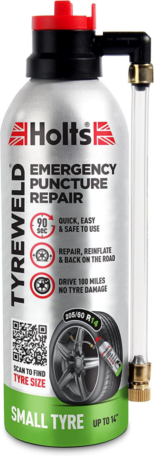 عبوة بخاخ هولتس تايرويلد (Holts Tyreweld) الفضية الأصلية لإصلاح ونفخ الإطارات الصغيرة حتى مقاس 14 بوصة في 90 ثانية في متجر كاربوست