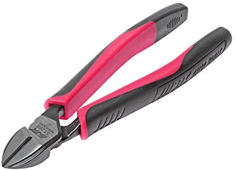 JTC diagonal cutting pliers showing its silver alloy side-cutting jaws,