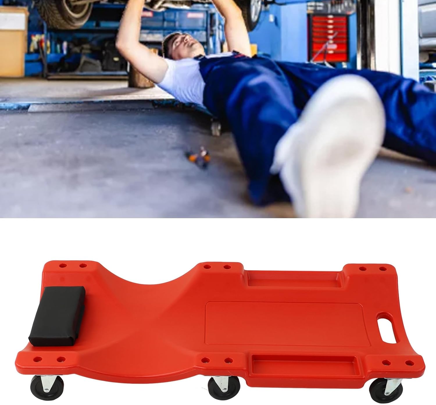 JTC mechanic creeper in red