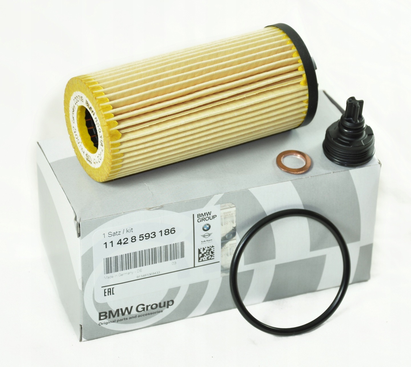 BMW OEM oil filter with O-ring seal