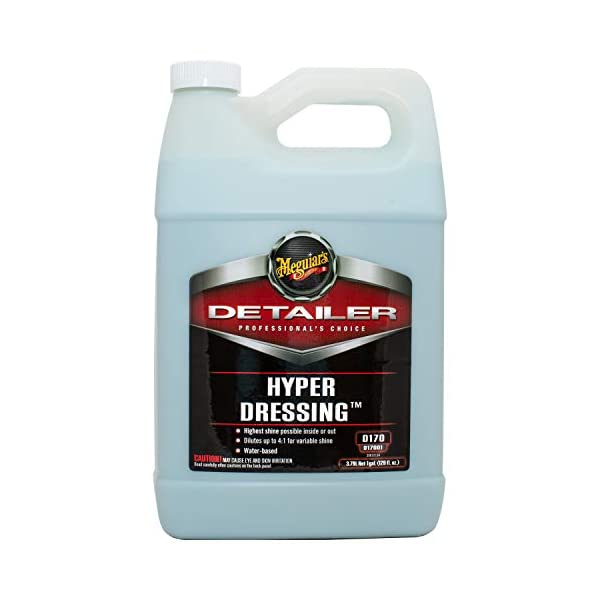 A 3.79-liter white plastic jug of plastic and surface dressing/conditioner