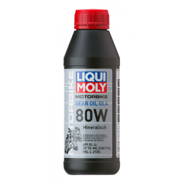 500ml bottle of Liqui Moly Motorbike Gear Oil 80W GL4.