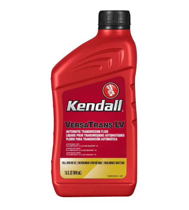 1L red bottle of Kendall VersaTrans LV full synthetic automatic transmission fluid