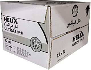 كرتون زيت محرك شل هيلكس ألترا (Shell Helix Ultra) لزوجة 5W-30 يحتوي على 12 عبوة