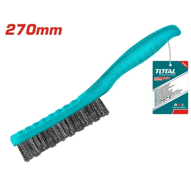 TOTAL wire brush, 270mm, for rust cleaning with a comfortable handle